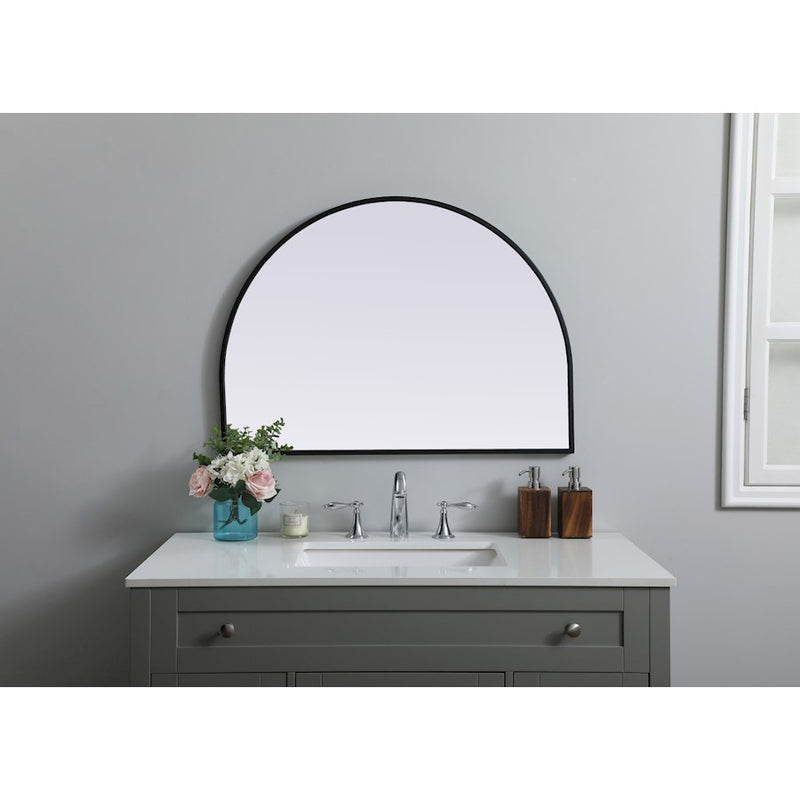 Elegant Decor Ayra Metal Frame Arch Mirror 33X24", Black