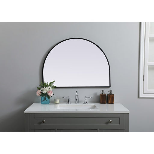 Elegant Decor Ayra Metal Frame Arch Mirror 33X24", Black
