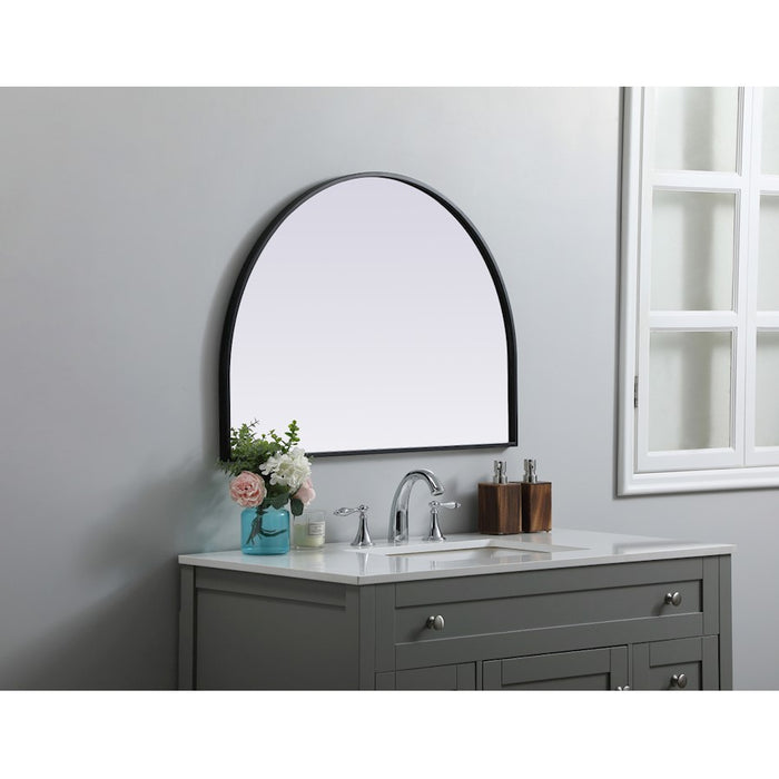 Elegant Decor Ayra Metal Frame Arch Mirror 33X24", Black