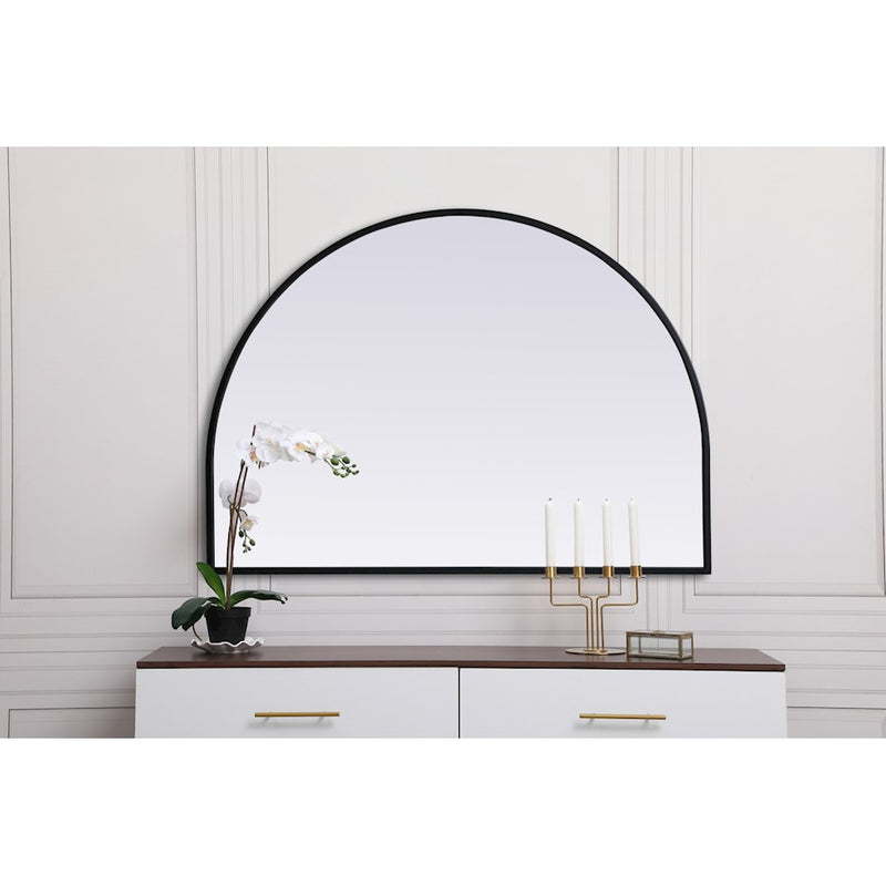 Elegant Decor Ayra Metal Frame Arch Mirror 33X24", Black