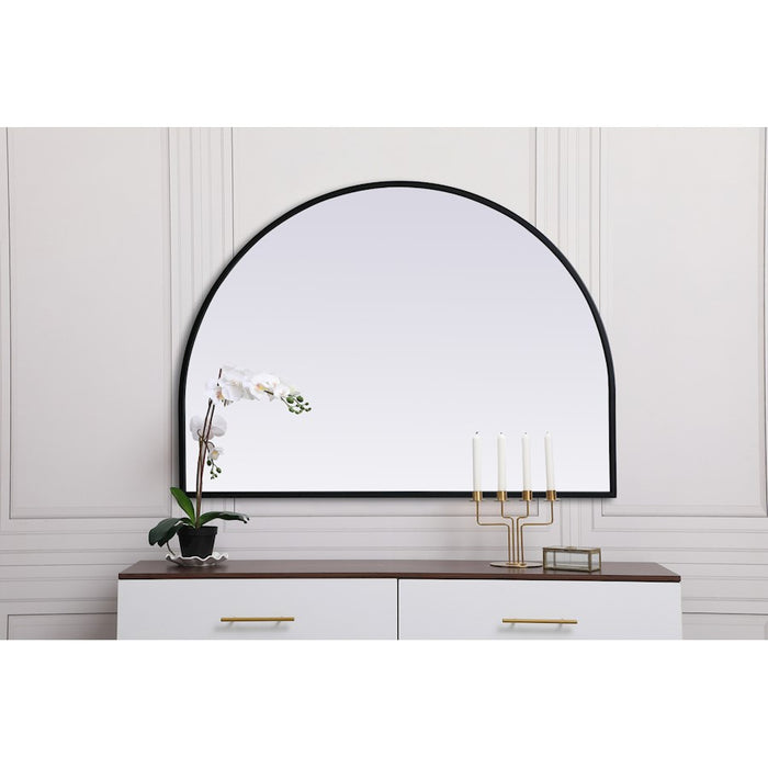 Elegant Decor Ayra Metal Frame Arch Mirror 33X24", Black
