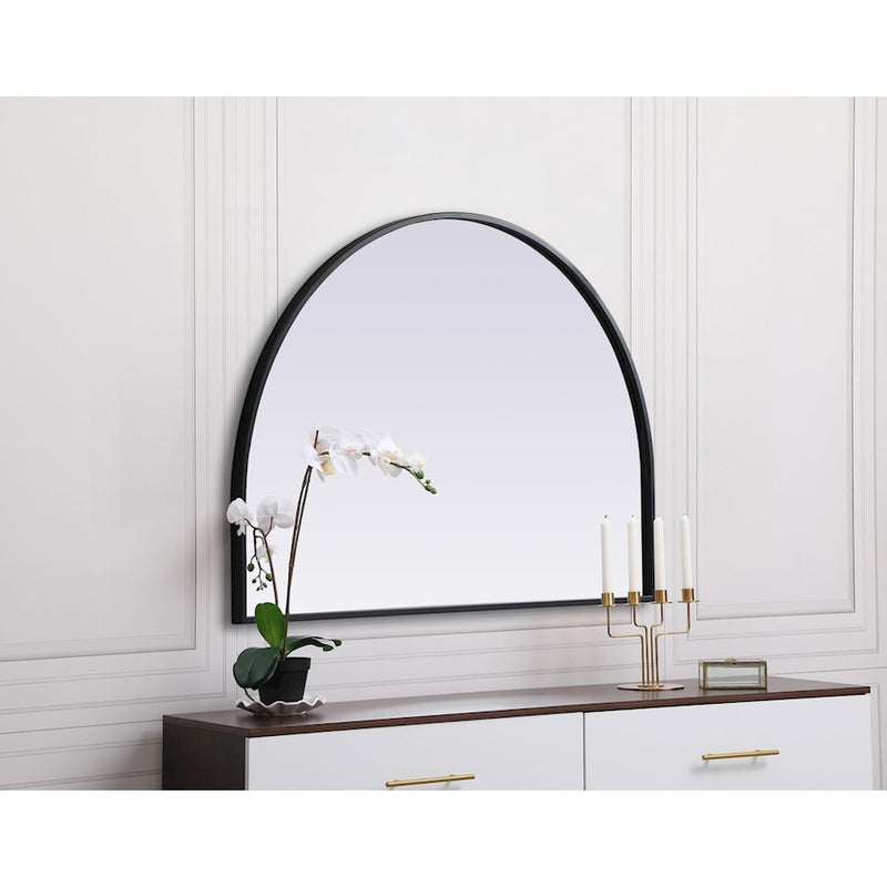 Elegant Decor Ayra Metal Frame Arch Mirror 33X24", Black