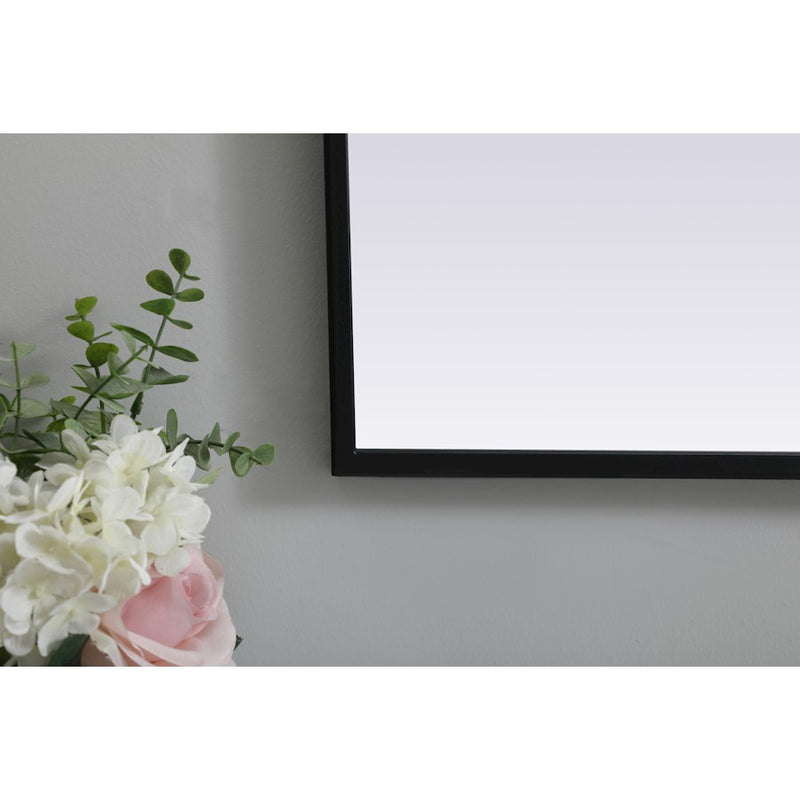 Elegant Decor Ayra Metal Frame Arch Mirror 33X24", Black