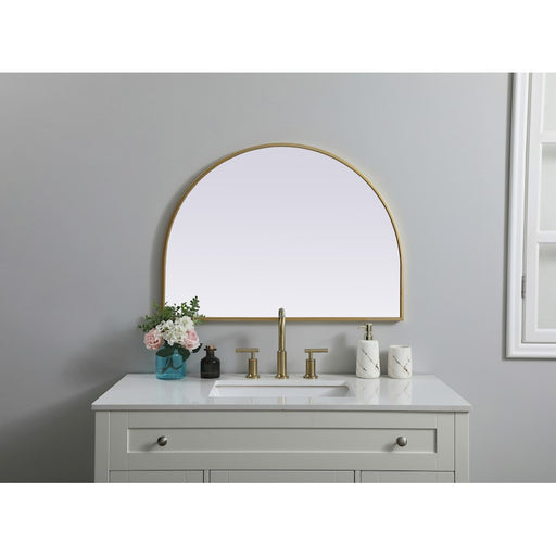 Elegant Decor Ayra Metal Frame Arch Mirror 33X24", Brass