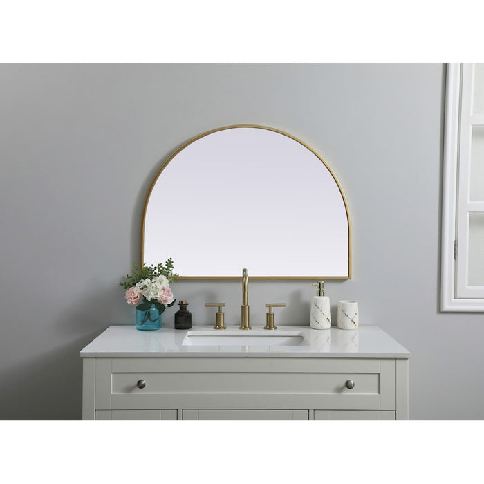 Elegant Decor Ayra Metal Frame Arch Mirror 33X24", Brass