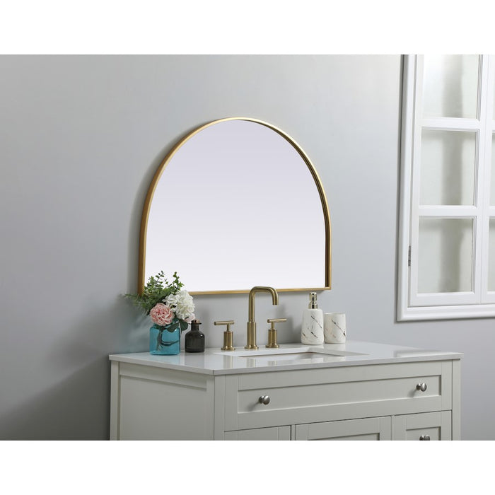 Elegant Decor Ayra Metal Frame Arch Mirror 33X24", Brass
