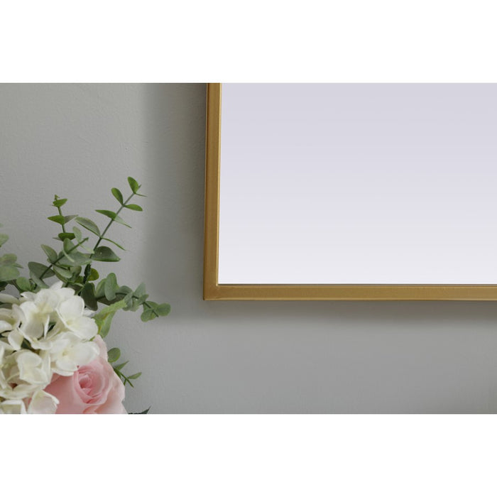 Elegant Decor Ayra Metal Frame Arch Mirror 33X24", Brass