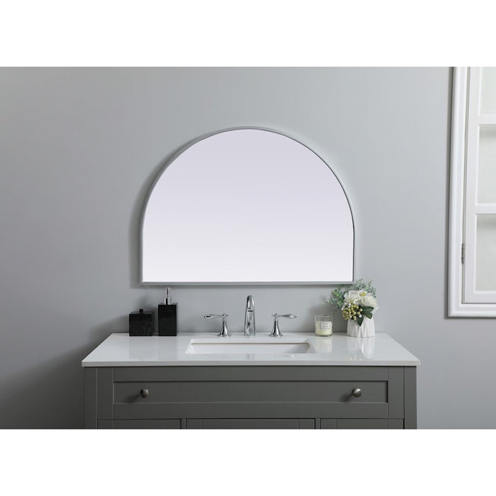 Elegant Decor Ayra Metal Frame Arch Mirror 33X24", Silver