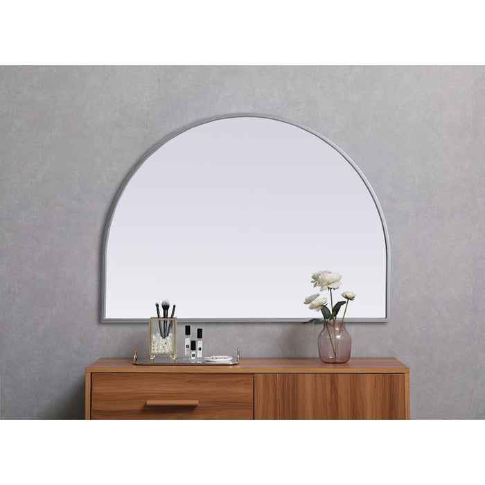Elegant Decor Ayra Metal Frame Arch Mirror 33X24", Silver