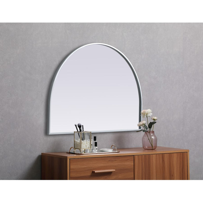 Elegant Decor Ayra Metal Frame Arch Mirror 33X24", Silver