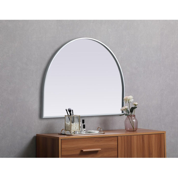 Elegant Decor Ayra Metal Frame Arch Mirror 33X24", Silver