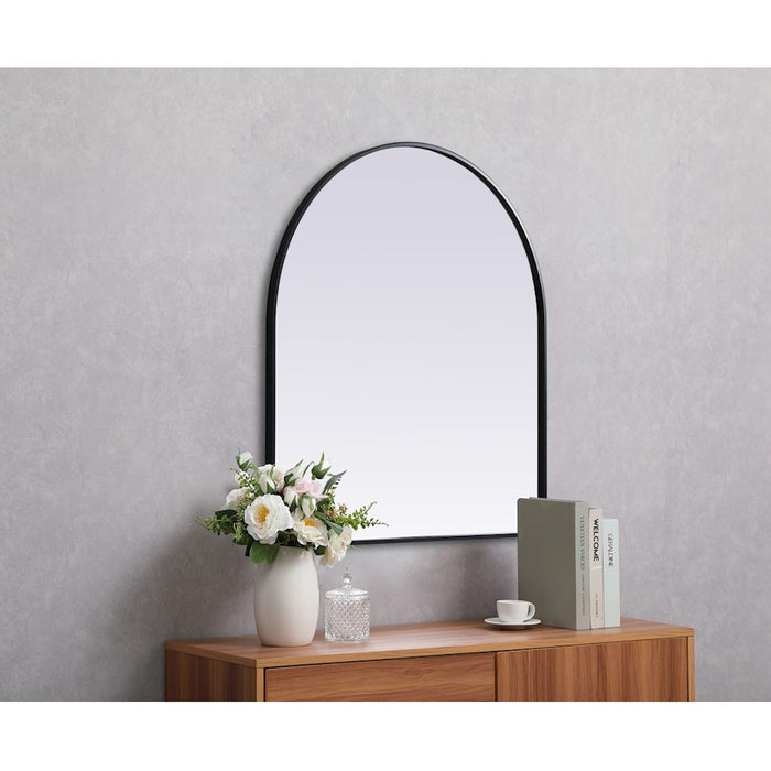 Elegant Decor Ayra Metal Frame Arch Mirror 33X36", Black