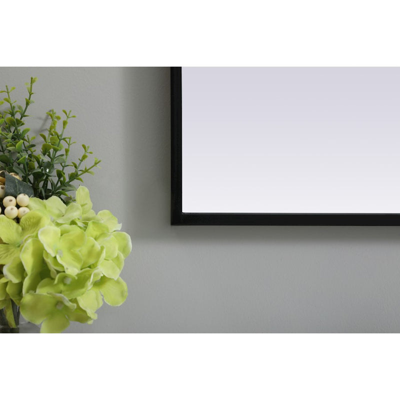 Elegant Decor Ayra Metal Frame Arch Mirror 33X36", Black