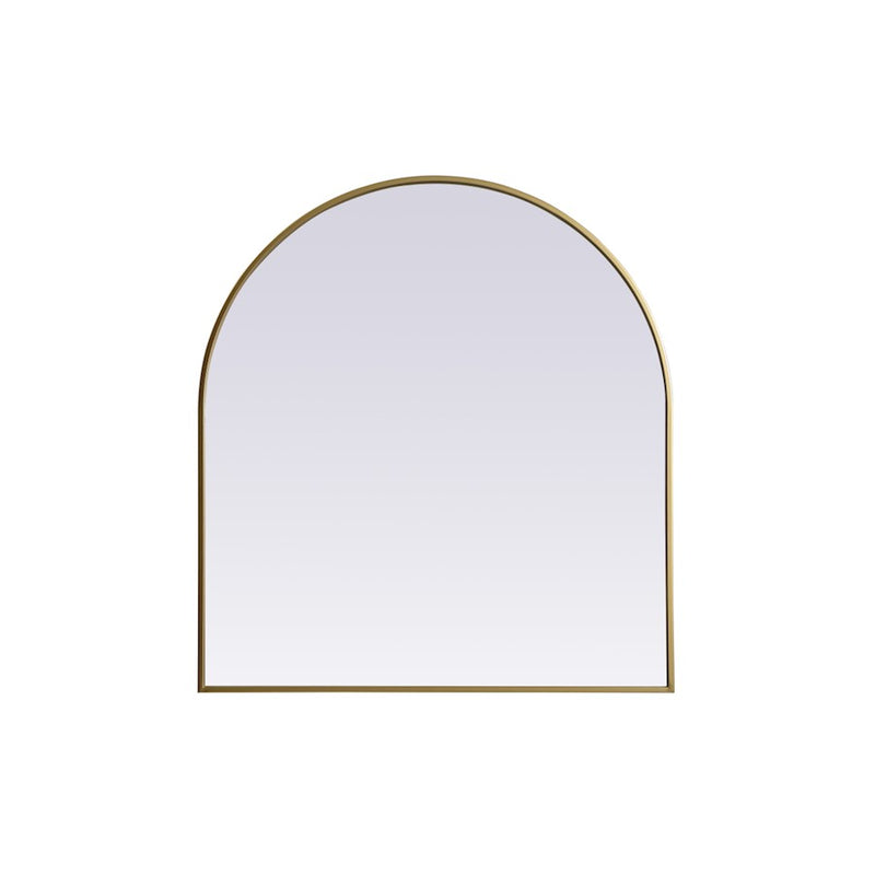 Elegant Decor Ayra Metal Frame Arch Mirror 33X36", Brass