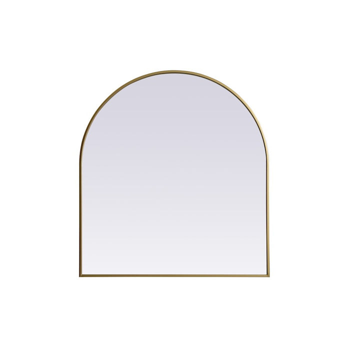 Elegant Decor Ayra Metal Frame Arch Mirror 33X36", Brass - MR1A3336BRS