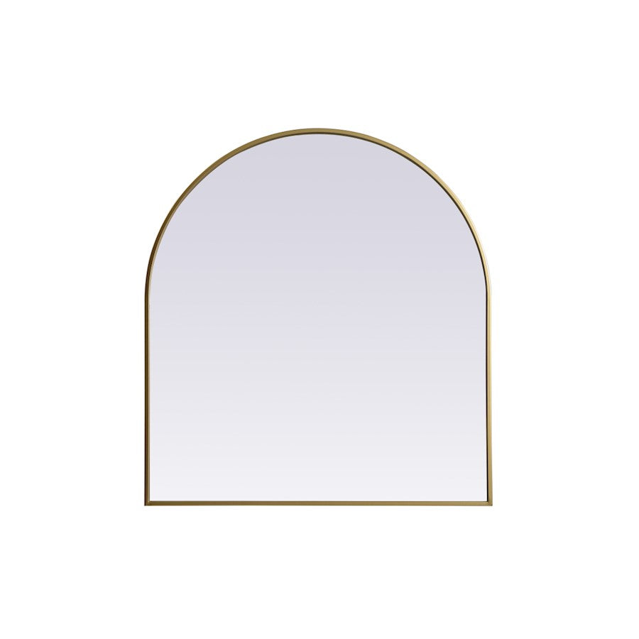 Elegant Decor Ayra Metal Frame Arch Mirror 33X36", Brass - MR1A3336BRS