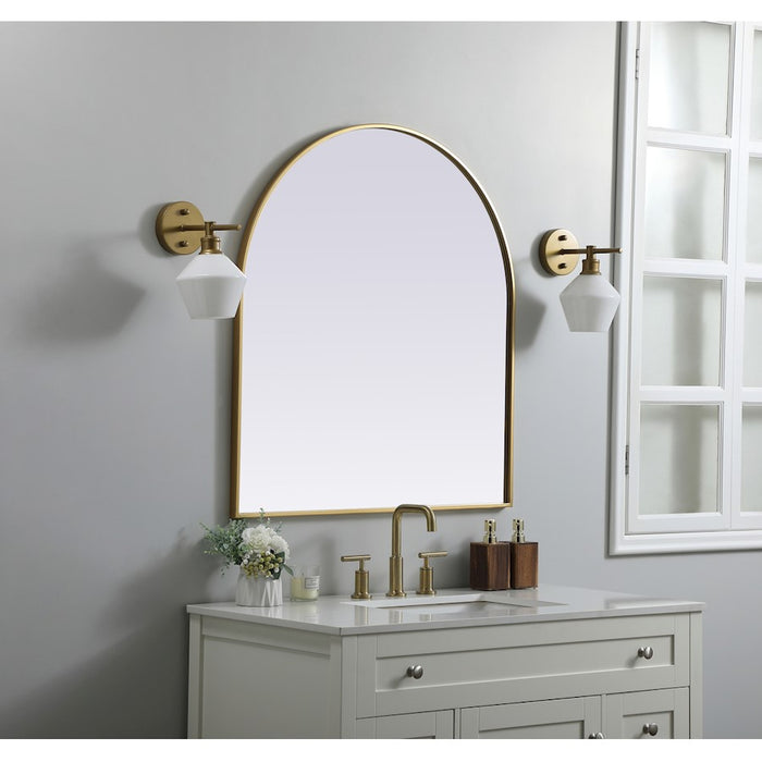 Elegant Decor Ayra Metal Frame Arch Mirror 33X36", Brass