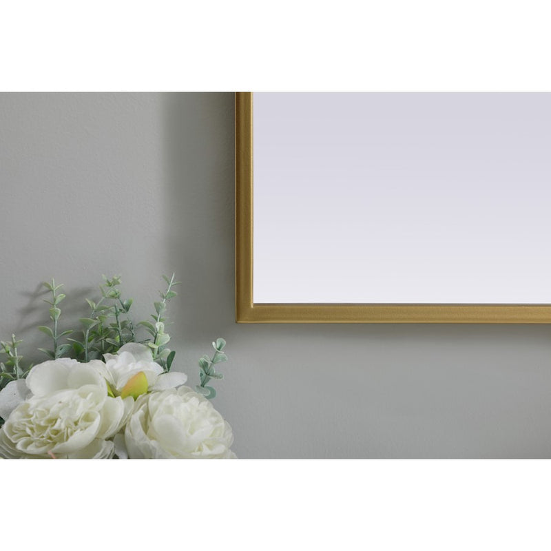 Elegant Decor Ayra Metal Frame Arch Mirror 33X36", Brass