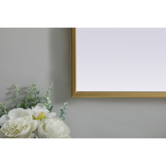 Elegant Decor Ayra Metal Frame Arch Mirror 33X36", Brass