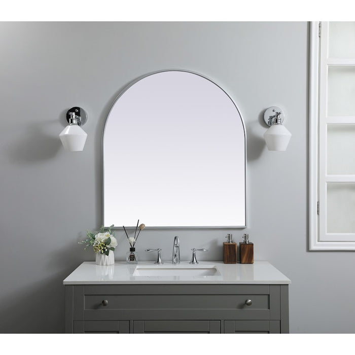 Elegant Decor Ayra Metal Frame Arch Mirror 33X36", Silver