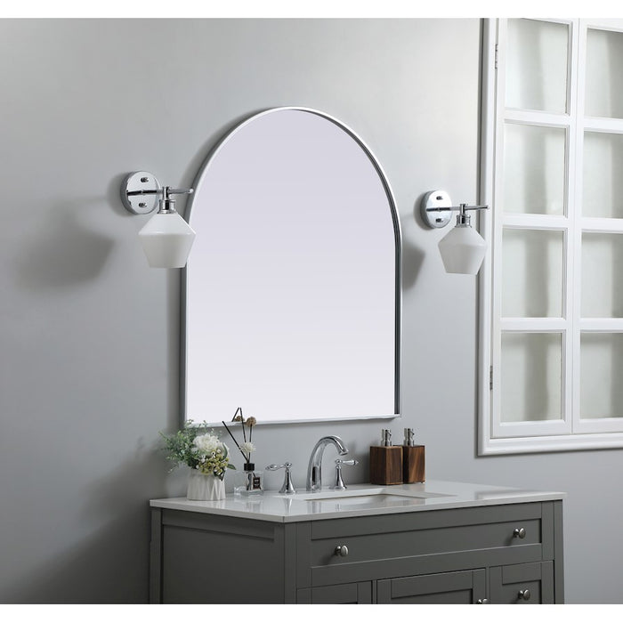 Elegant Decor Ayra Metal Frame Arch Mirror 33X36", Silver