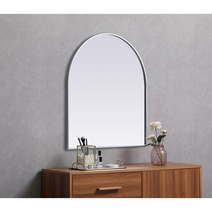 Elegant Decor Ayra Metal Frame Arch Mirror 33X36", Silver