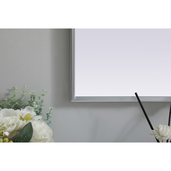 Elegant Decor Ayra Metal Frame Arch Mirror 33X36", Silver