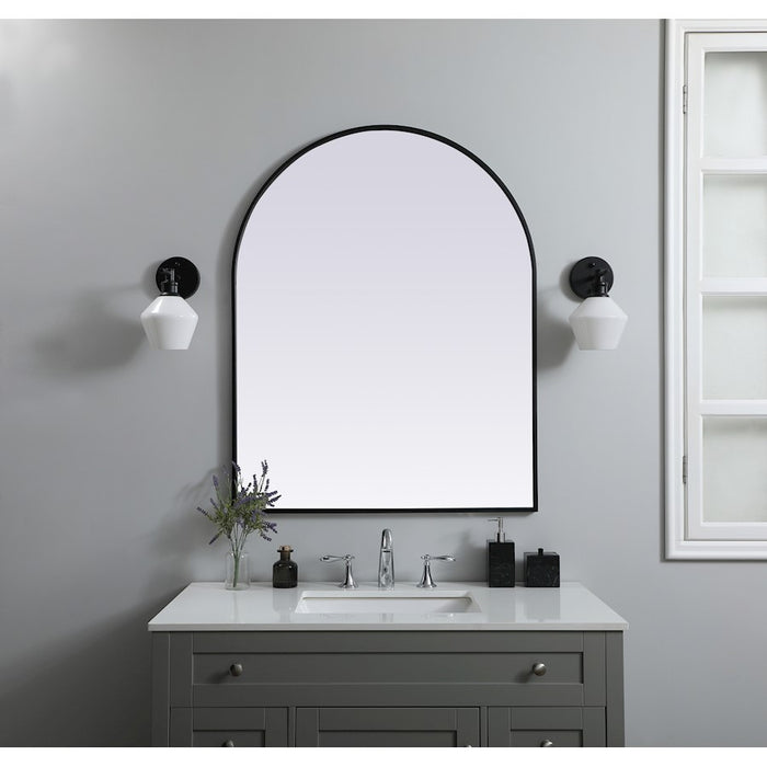Elegant Decor Ayra Metal Frame Arch Mirror 33X42", Black