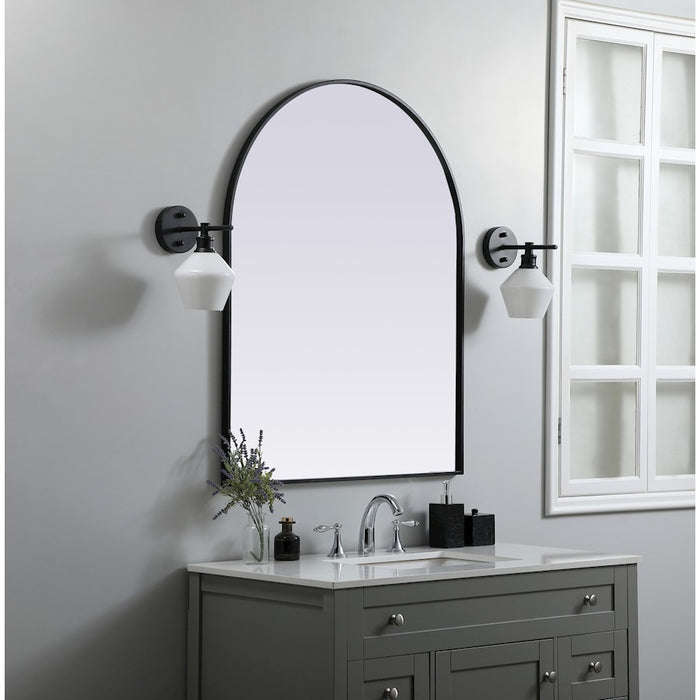 Elegant Decor Ayra Metal Frame Arch Mirror 33X42", Black