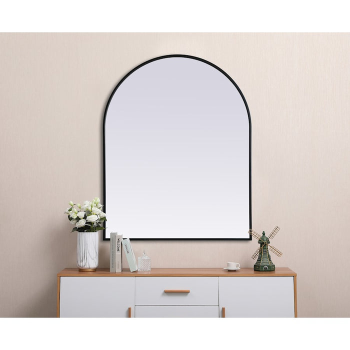 Elegant Decor Ayra Metal Frame Arch Mirror 33X42", Black