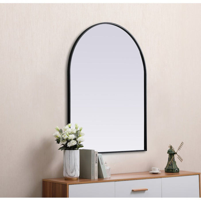 Elegant Decor Ayra Metal Frame Arch Mirror 33X42", Black