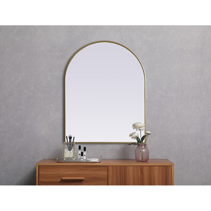 Elegant Decor Ayra Metal Frame Arch Mirror 33X42", Brass