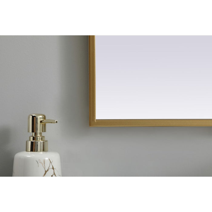 Elegant Decor Ayra Metal Frame Arch Mirror 33X42", Brass