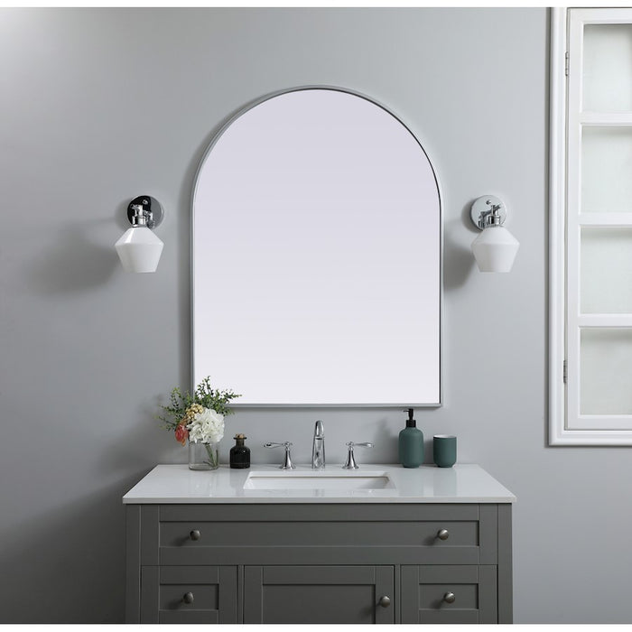 Elegant Decor Ayra Metal Frame Arch Mirror 33X42", Silver