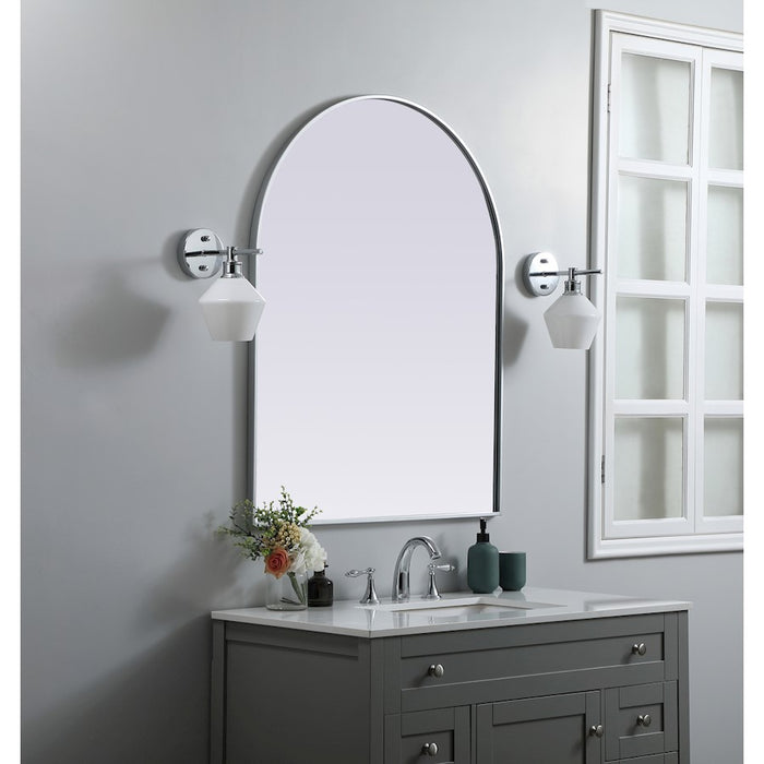 Elegant Decor Ayra Metal Frame Arch Mirror 33X42", Silver