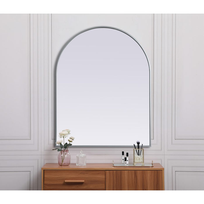 Elegant Decor Ayra Metal Frame Arch Mirror 33X42", Silver