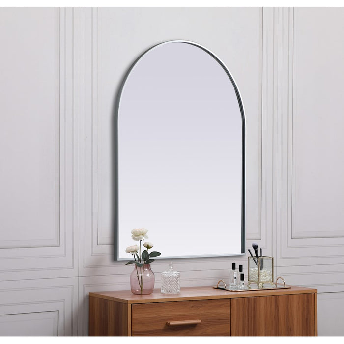 Elegant Decor Ayra Metal Frame Arch Mirror 33X42", Silver