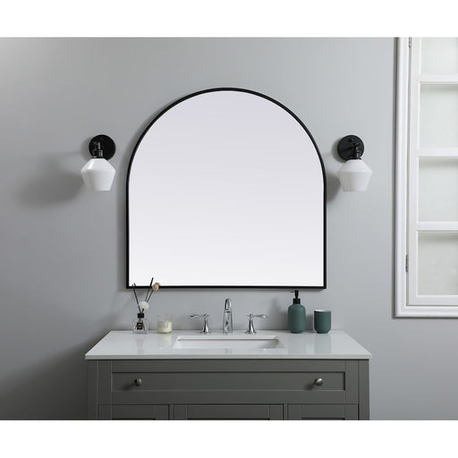 Elegant Decor Ayra Metal Frame Arch Mirror 36X36", Black
