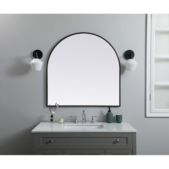 Elegant Decor Ayra Metal Frame Arch Mirror 36X36", Black