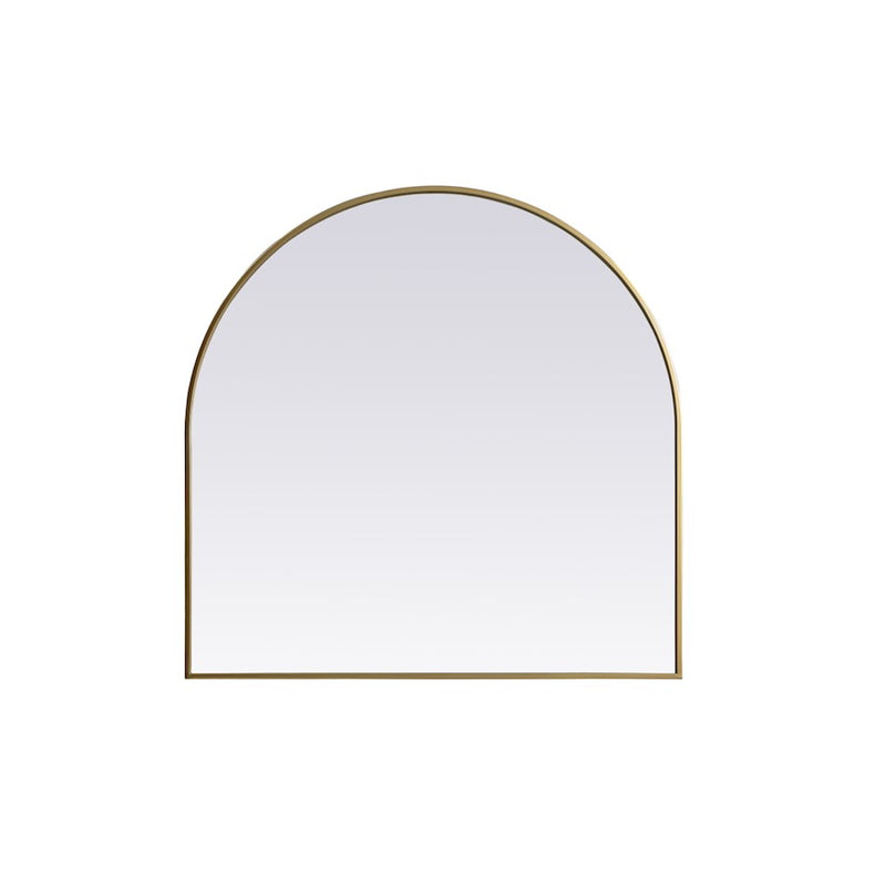 Elegant Decor Ayra Metal Frame Arch Mirror 36X36", Brass