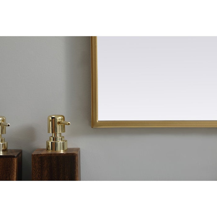 Elegant Decor Ayra Metal Frame Arch Mirror 36X36", Brass