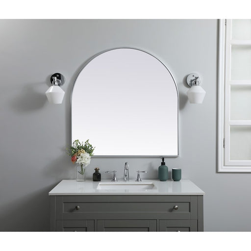 Elegant Decor Ayra Metal Frame Arch Mirror 36X36", Silver