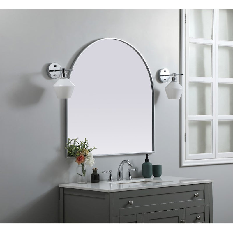 Elegant Decor Ayra Metal Frame Arch Mirror 36X36", Silver