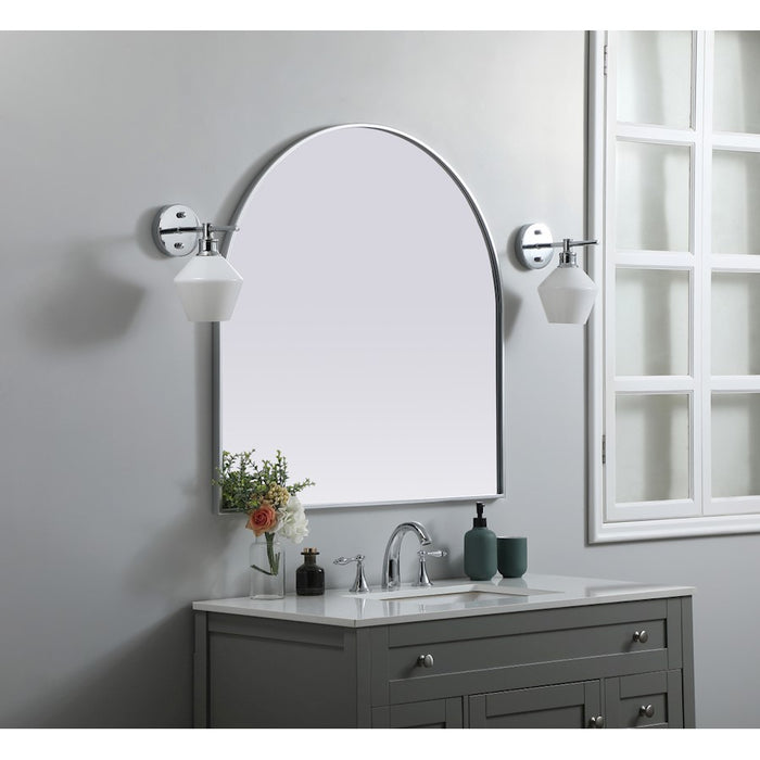 Elegant Decor Ayra Metal Frame Arch Mirror 36X36", Silver