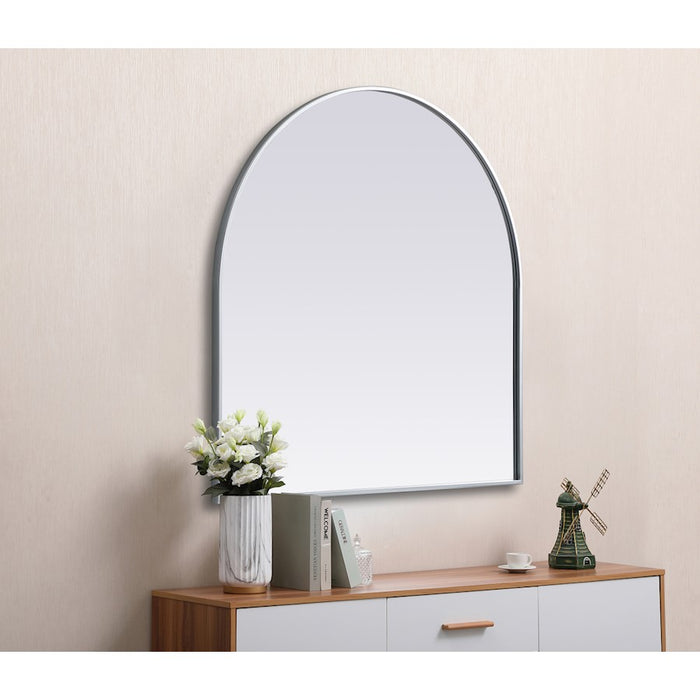 Elegant Decor Ayra Metal Frame Arch Mirror 36X36", Silver