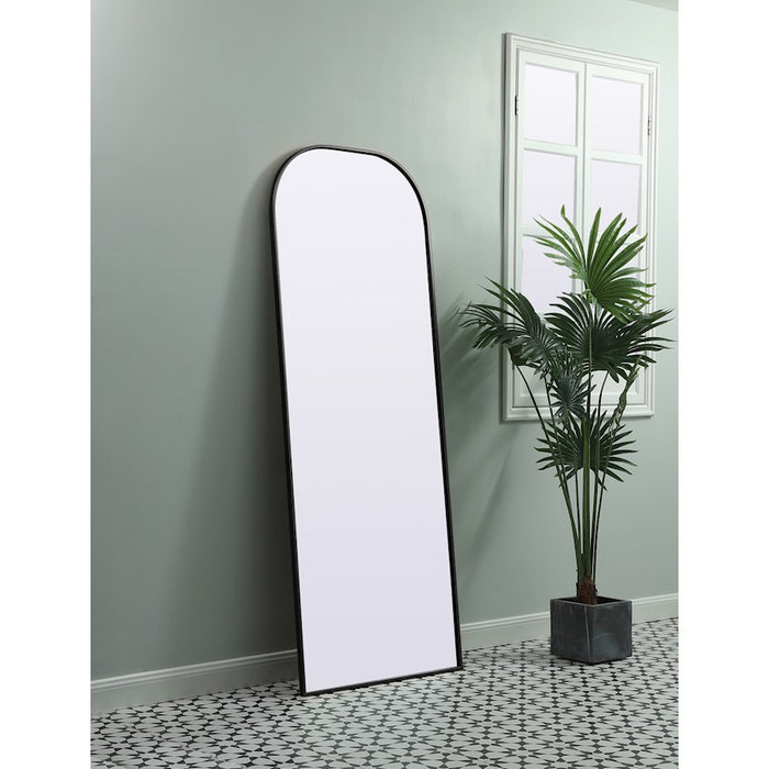 Elegant Decor Blaire Metal Frame Arch Mantel Mirror 28X74", Black