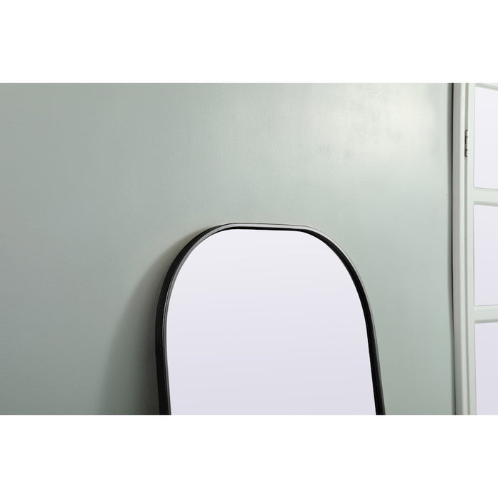 Elegant Decor Blaire Metal Frame Arch Mantel Mirror 28X74", Black