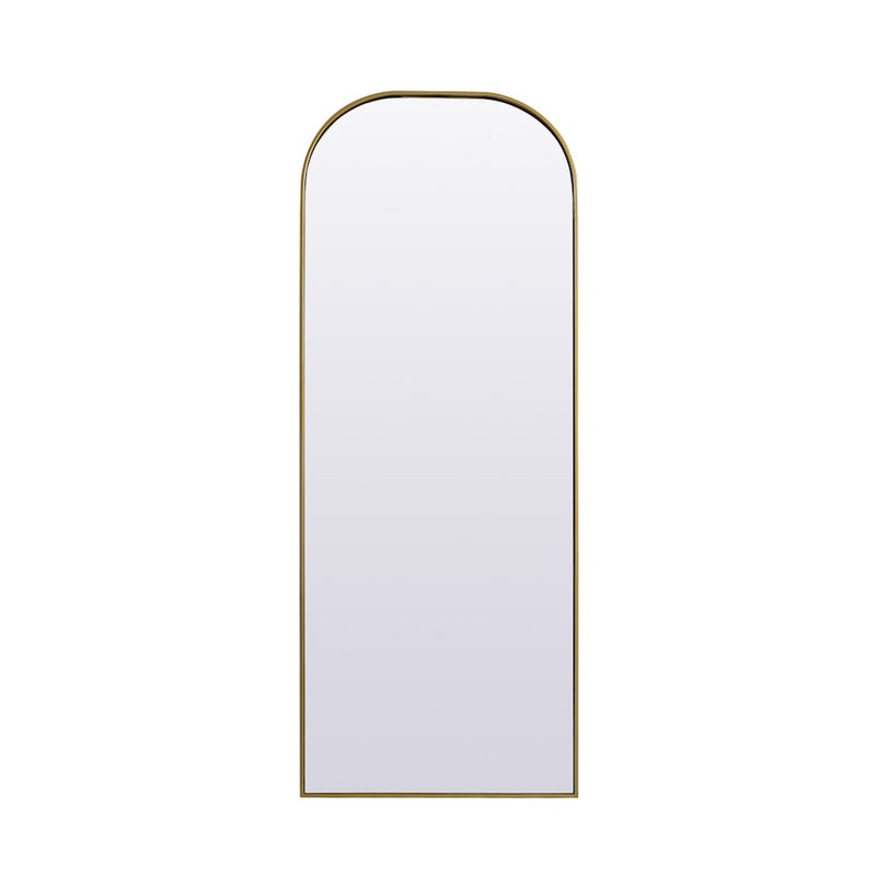Elegant Decor Blaire Metal Frame Arch Mantel Mirror 28X74", Brass