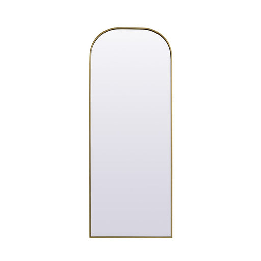 Elegant Decor Blaire Metal Frame Arch Mantel Mirror 28X74", Brass