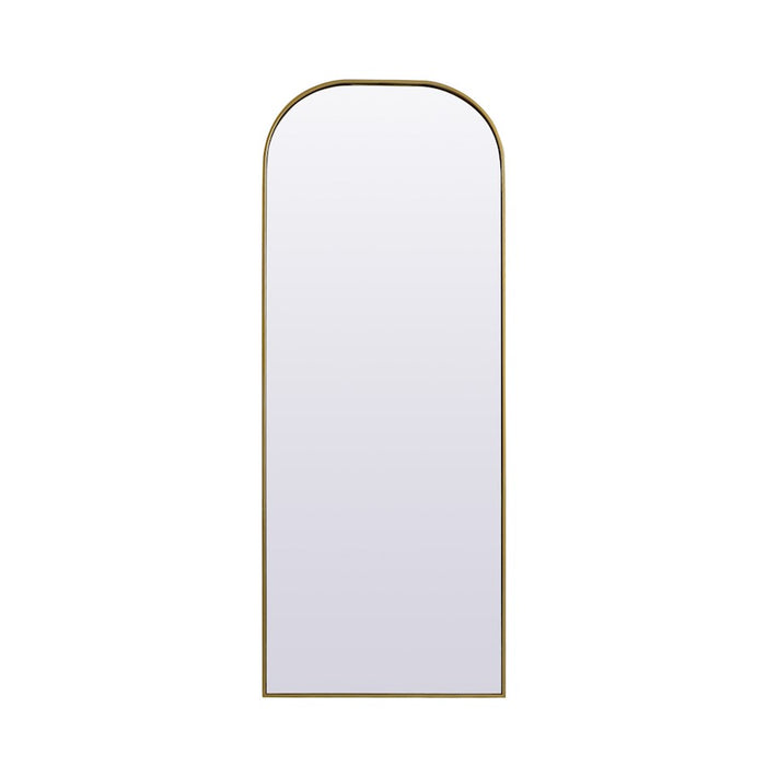Elegant Decor Blaire Metal Frame Arch Mantel Mirror 28X74", Brass
